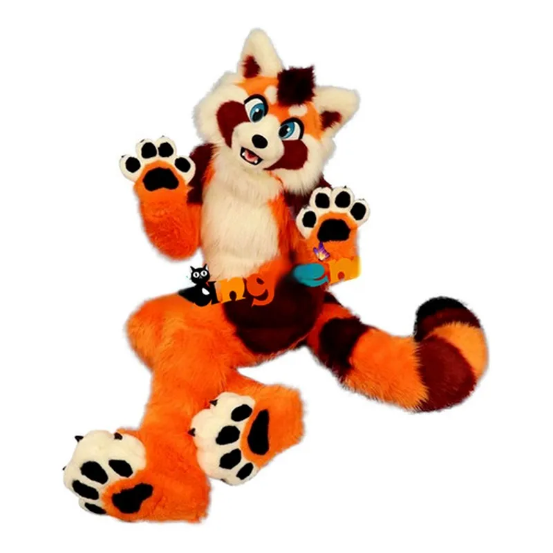 Costumes de mascotteFox chien mascotte de haute qualité ensemble de costumes faits à la main Costume de fête annonce