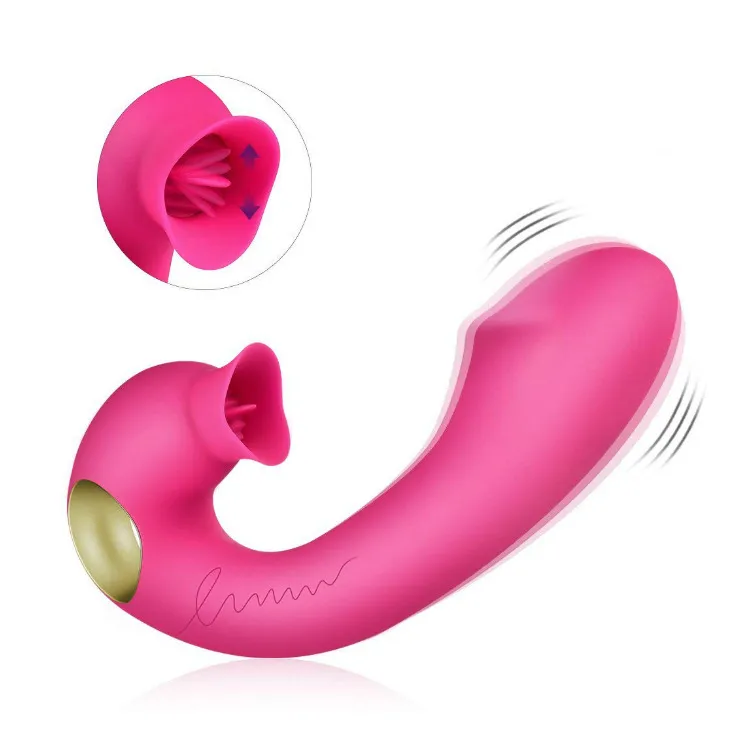 Massage Double tête sexe léchage langue vibrant vibrateur jouets pour femmes femme mamelon succion clitoridien Stimulat 7 fréquence USB