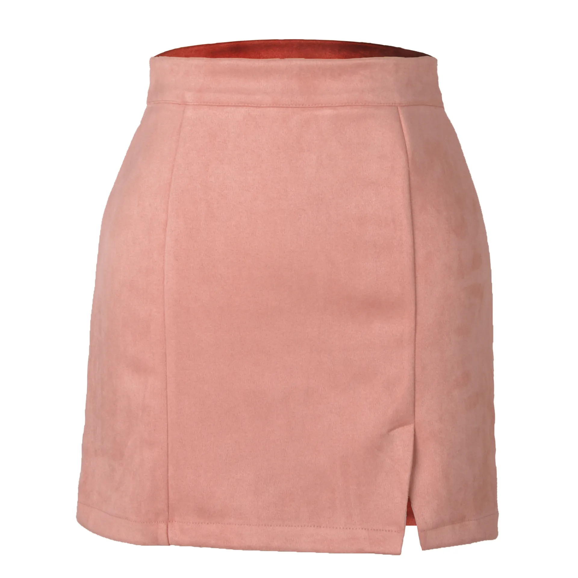 Women's Leather Velvet Short Skirt High Waist Zipper A-line Solid Color Skirts Women Dress Autumn and Winter