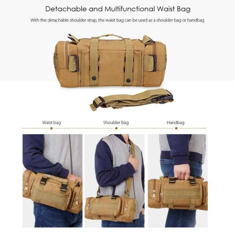 Senderismo Bolsa de cintura al aire libre 6L Impermeable Oxford Escalada Bolsas de hombro Militar Táctico Pesca Camping Bolsa Bolsa Mochila Bolsa Y0721