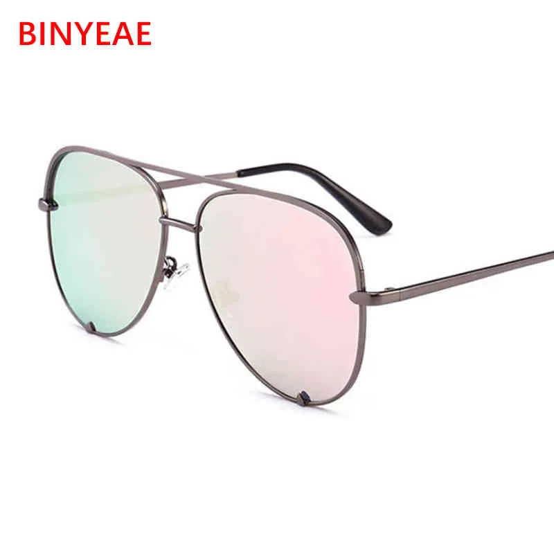 Gun Pink Sunglasses Silver Mirror Metal Sun Glasses Brand Designer Pilot Sunglasses Women Men Shades Top Fashion Eyewear Lunette179r
