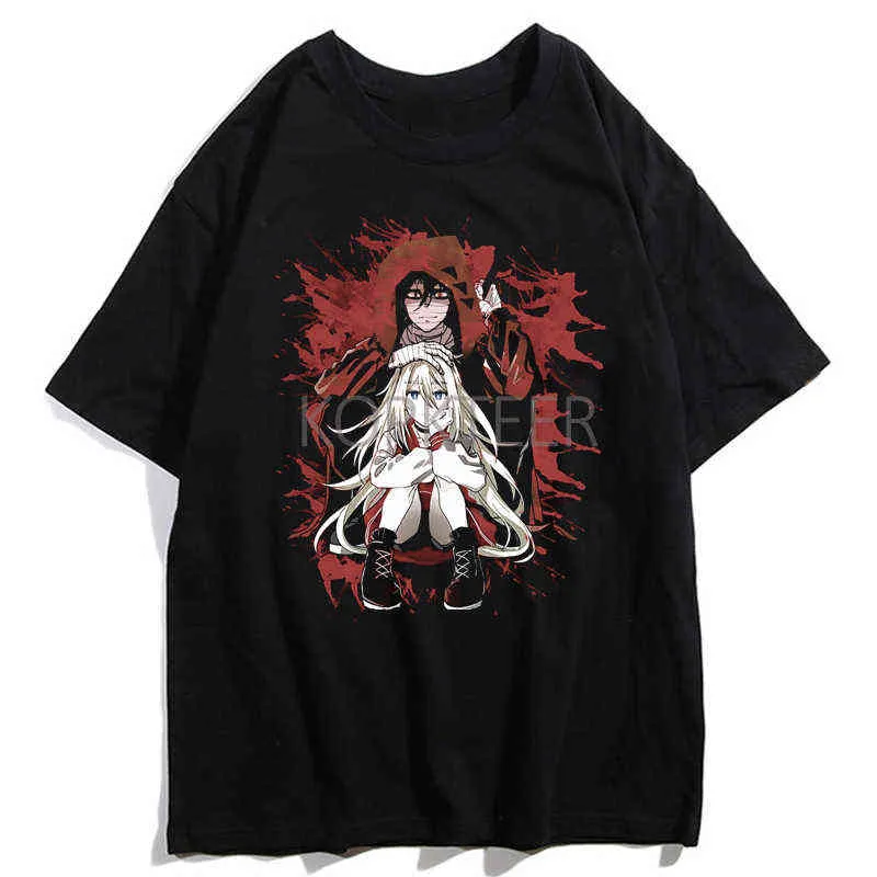 Anjos da morte Rachel Gardner Isaac Foster Anime T-shirt Homens Mulheres Harajuku Verão 90 moda Gothic Ulzzang Hip Hop Tops Tees Y220208
