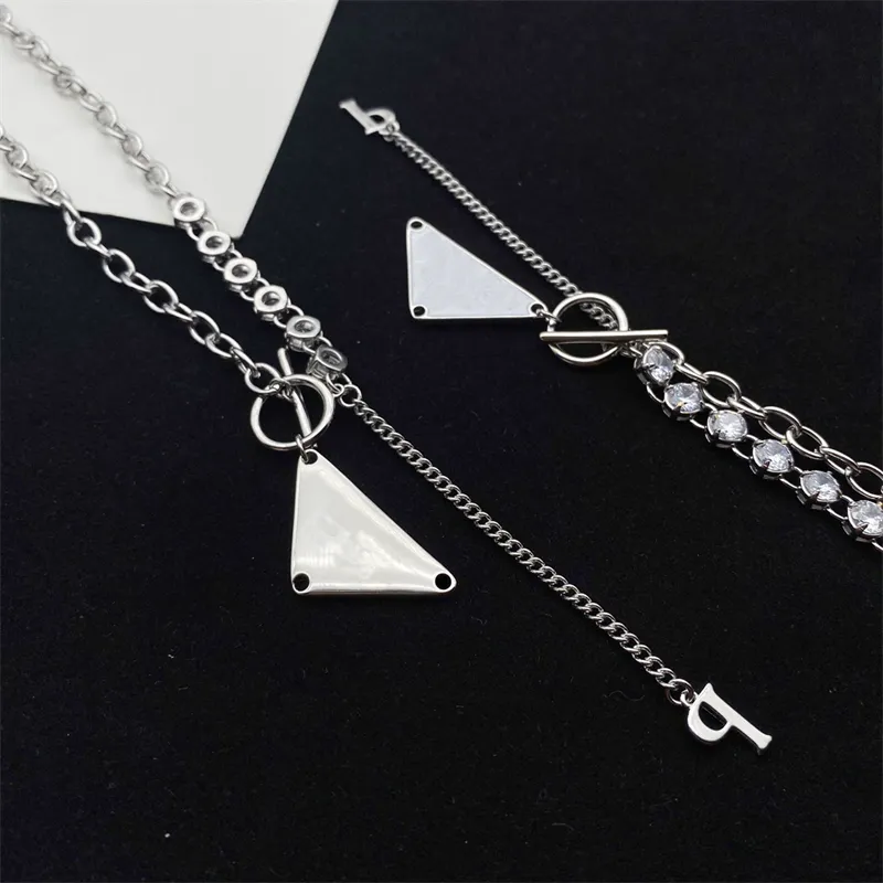 Collier de styliste pour femmes, pendentif Triangle, unisexe, fête de mariage, cadeau de Couple, bijoux avec boîte 293K