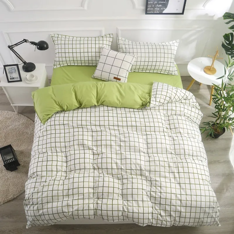 Home Textile Plaid Print Quilt 150x200cm180x220cm200x230cm220x240cm Bedclothes cotton Duvet Cover Y200423