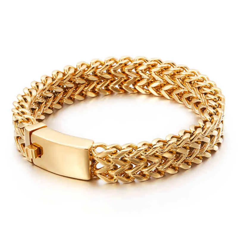 Kalen – chaîne à maillons en acier inoxydable pour hommes, Bracelets en maille d'or de dubaï hautement polis, bijoux Cool, accessoires, cadeaux