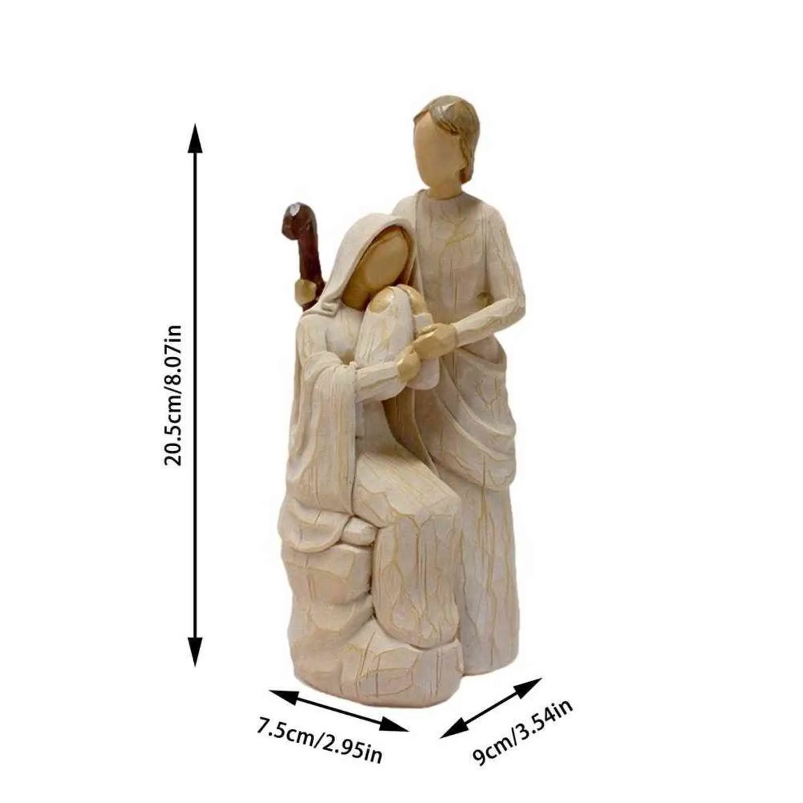Religiösa figurer Heliga Familjstatyer Jesus Mary Joseph Katolska Heminredning Ornaments för Nativity Scene Julklapp 211101