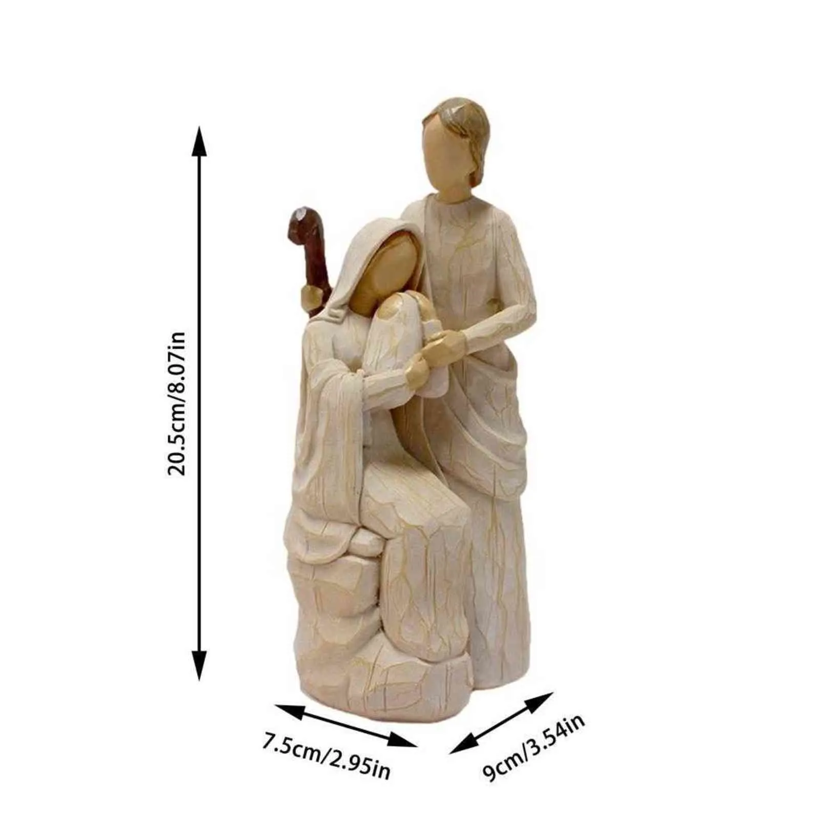 Religious Figurine Holy Family Statues Jesus Mary Joseph Catholic Home Decor Ornaments For Nativity Scene Christmas Gift 211101