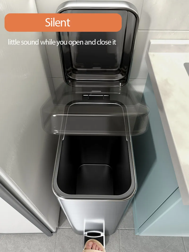 2022ジョイボスステンレス鋼のステップゴミは、キッチンとバスルームのサイレントゴミ用ビンのためにビンをごみ箱にすることができますホーム防水廃棄物ビン5L8L4189355