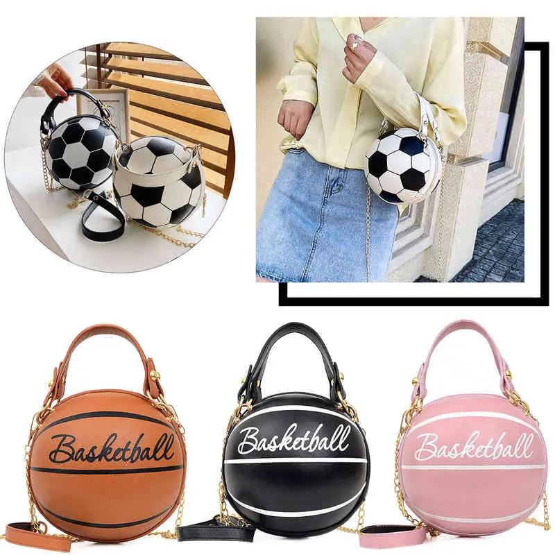 Crossbody Bag Fashion Chic Women Ball Handbag Round Basketball Football Party Dress Faux Leather Girls Coin Purse Shoulder 1218