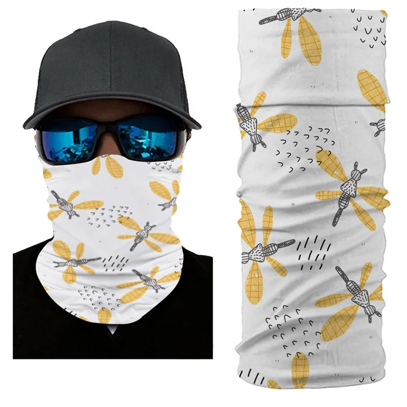 Imixlot New Fashion Dragonfly Pattern Polyester Anti-dust Magic Tube Scarf Elastic Multifunctional Warm Neck Seamless Bandanas