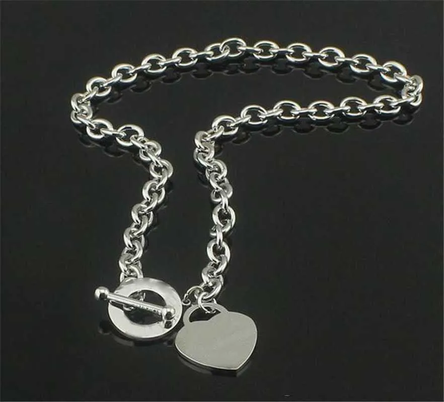 Christmas Gift 925 Silver Love Necklace Bracelet Set Wedding Jewelry Heart Pendant Necklaces Bangle Sets 2 in 1241M