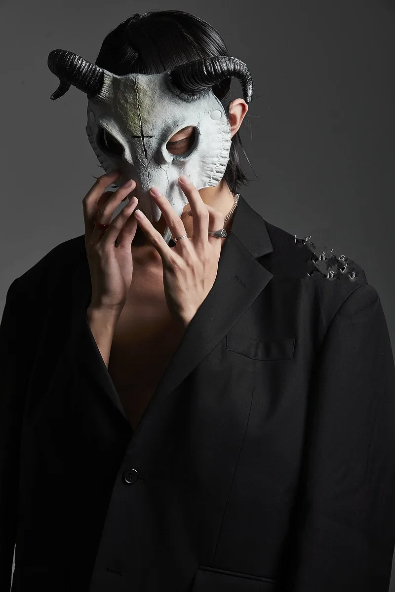 Хэллоуин Билли козла половина лица маскарад карнавальная вечеринка реквизит rave овец кости череп косплейная маска животных