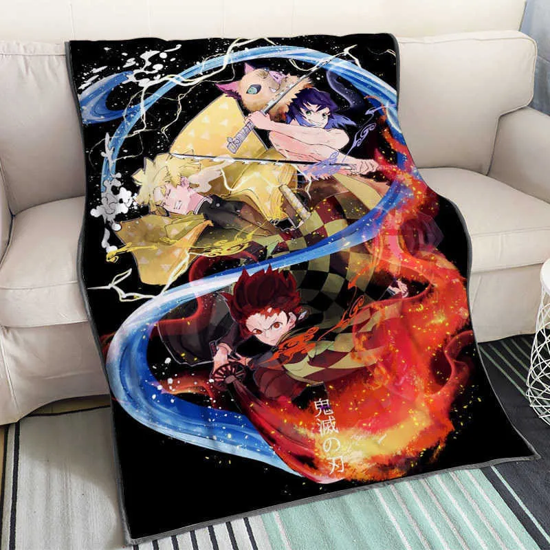 Devils Blade Anime Duvet Home Decorativo Demon Slayer Kimetsu No Yaiba Tanjirou Nezuko Cobertor de verão para crianças Cama 201111271S