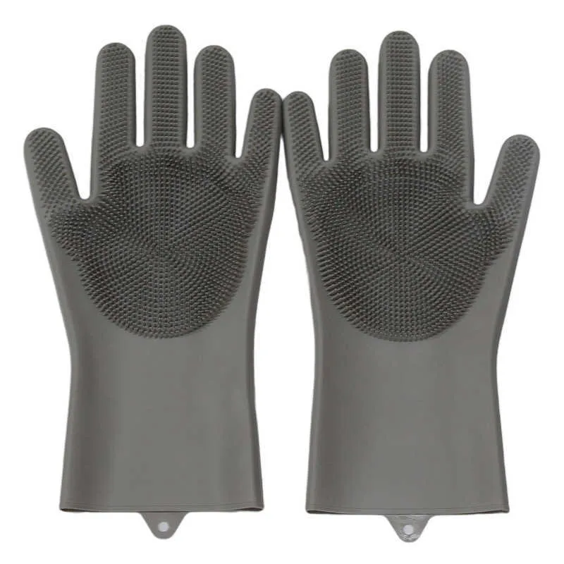 e de gants de nettoyage en silicone pour lave-vaisselle en silicone réutilisables résistants à l'épurateur de ménage anti-dérapant gants de devoir de ménage 210622