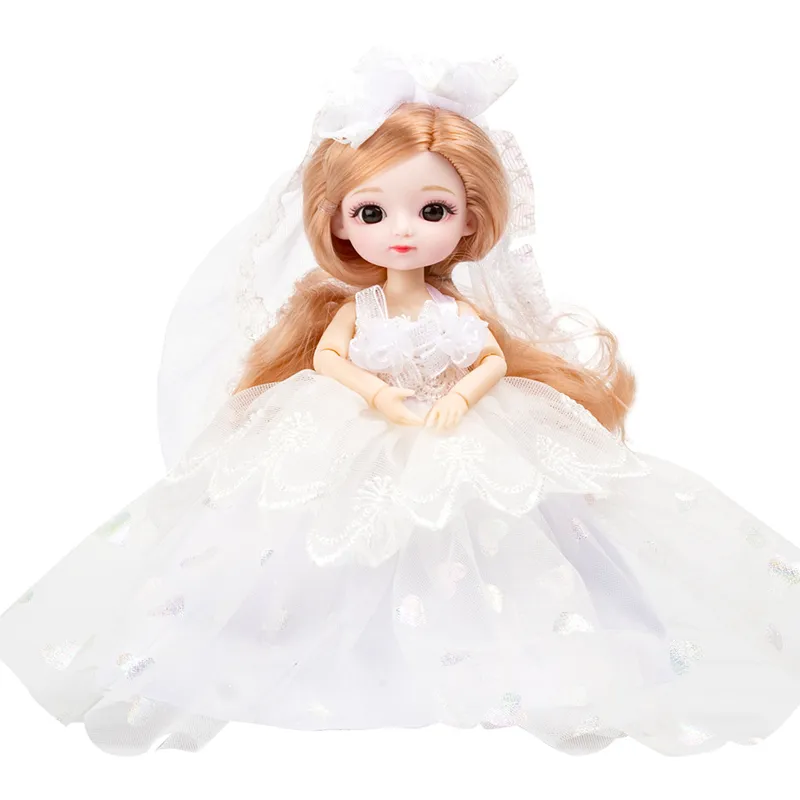 Neue 19CM Bjd Puppe 13 bewegliche Gelenke Braun 3D Große Augen Mode Schuluniform und Hochzeitskleid Bestes Geburtstagsgeschenk für Kinder 220315