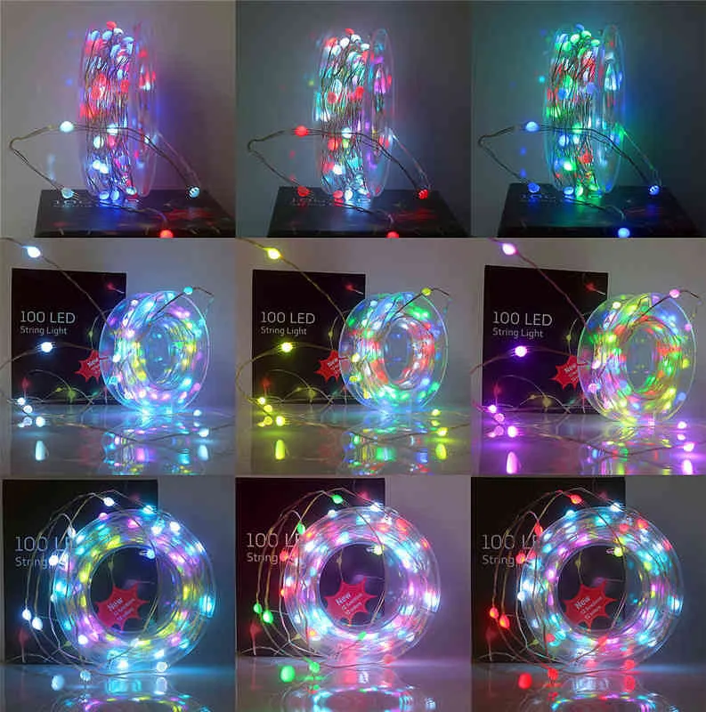 10m 5m Weihnachtshochzeitsfeier Dekoration WS2812B SK6812 Pixel RGB 100 LED Fairy String Light Add.