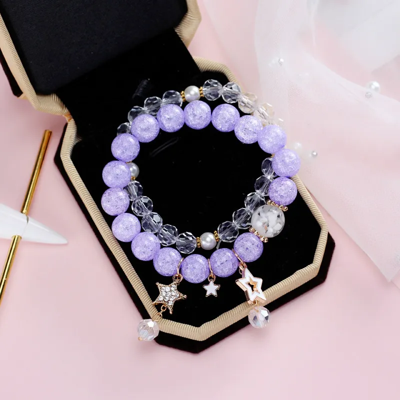 Korean version simple crystal pendant bracelet sister Bracelet personality female student Mori Department