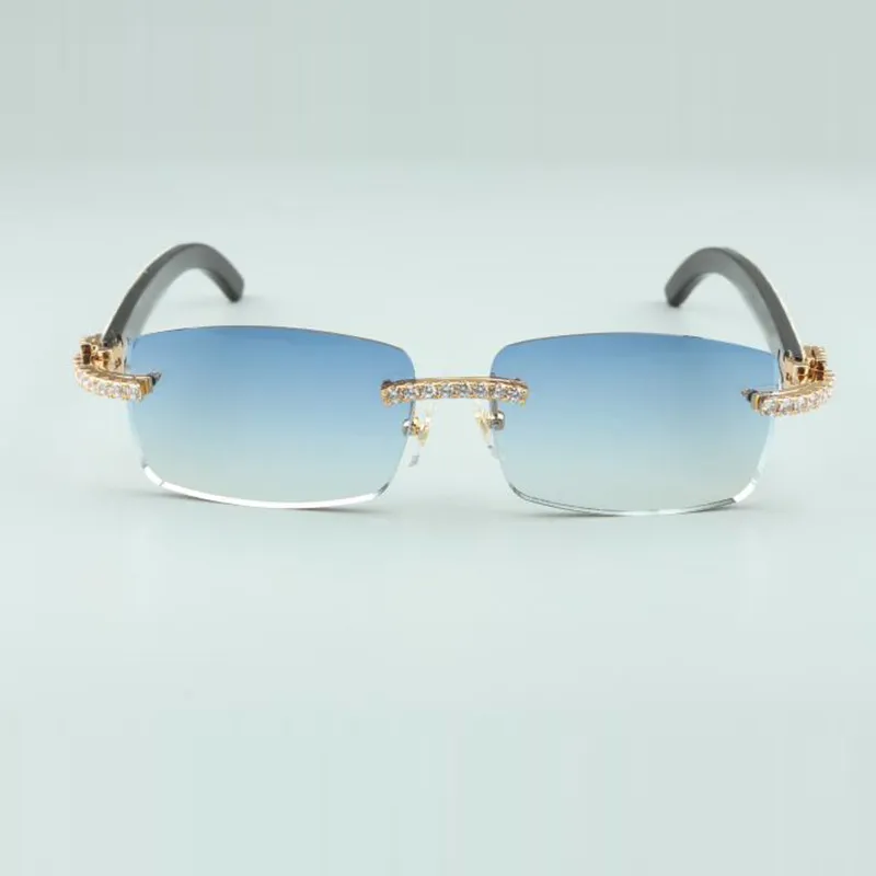 De senaste 3524012-13 oändliga diamantsolglasögon naturliga blandade horn för män och kvinnor oändliga glasögon storlek 56-36-18-140mm292o