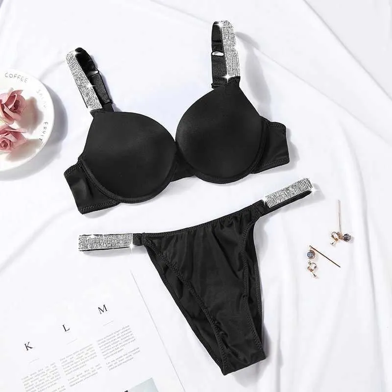 Brief naadloze bh sexy slipje backless draadloze set ondergoed voor meisjes push-up luxuriou lingerie sets 210715