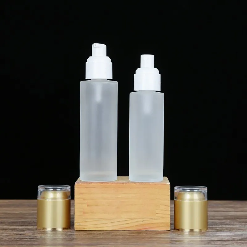 En gros 20 ML ~ 80 ML Emulsion Lotion Pompe Bouteille Or Mat 20/30 / 50G Crème Cosmétique Pot Givré Parfum Brouillard Vaporisateur 