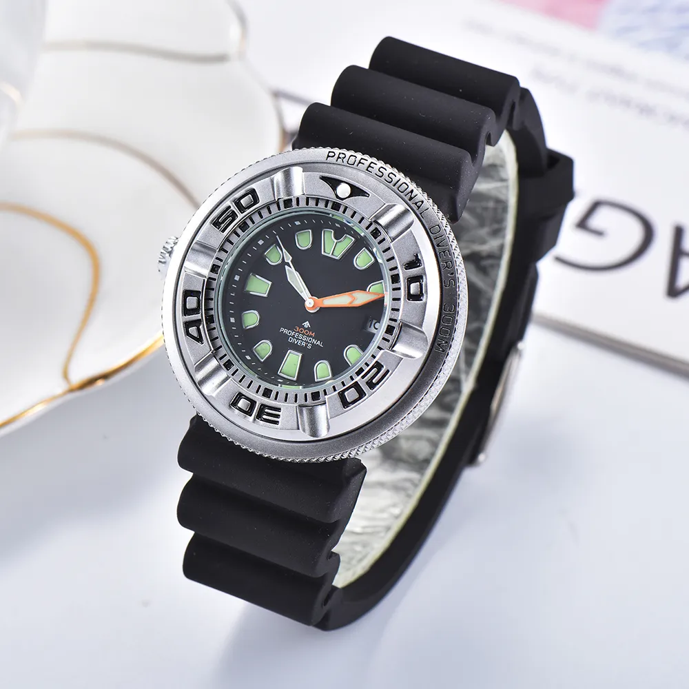 Herrenuhren, japanische Batterie, Quarzwerk, Uhr für Männer, Kautschukarmband, leuchtendes Zifferblatt, professionelle Lifestyle-wasserdichte Armbanduhr A269A