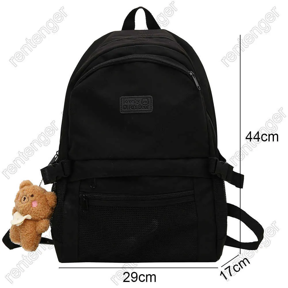 Damer mesh kawaii skola ryggsäck laptop bok kvinnor söt väska vattentät kvinnlig ryggsäckar flicka nylon högskolestudent väska mode y0804