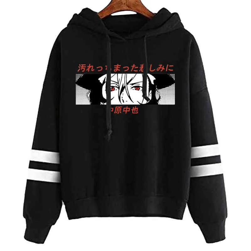 Hot Bungo Stray Dogs Hoodies Men Funny Japanese Anime Streetwear HarajukuNakahara Chuuya Graphic Sweatshirts Unisex Tops Male H1227