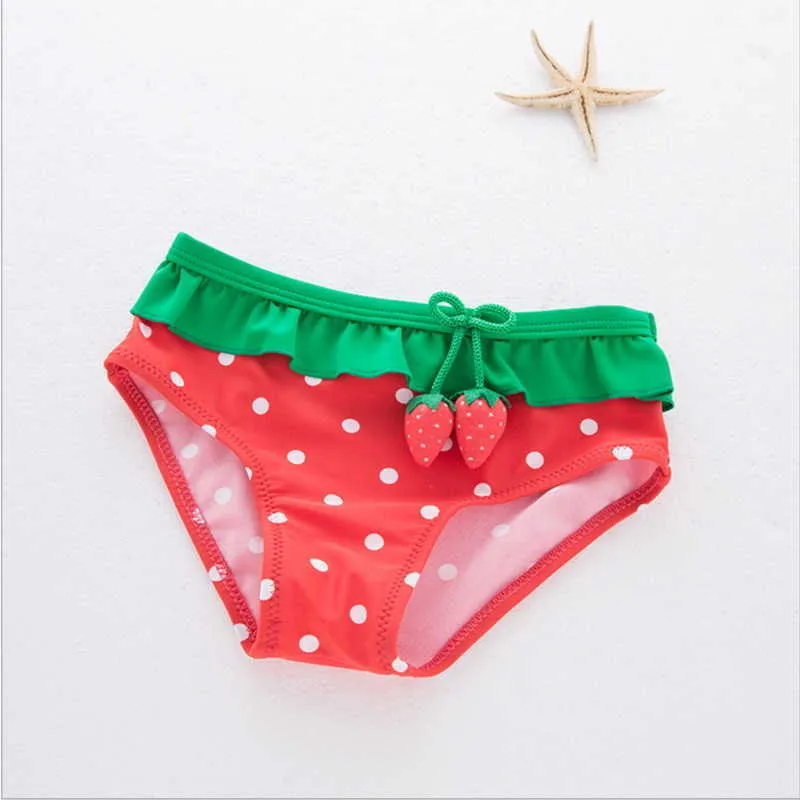 Summer Girls Sets Swimsuit Strawberry Bikini Spring Small Fresh Sling E1018 210610