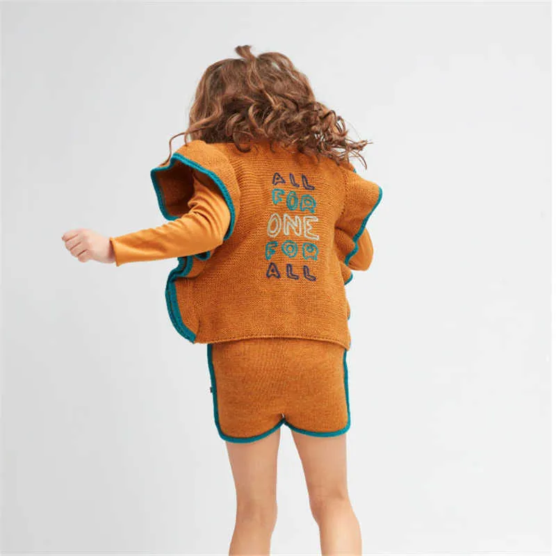 Kid Oeuf Toddler Boy Girls Knitted Sweater and Dress Leggings Kids Winter Fashion Brand Tops Children Crochet Pullover 210619