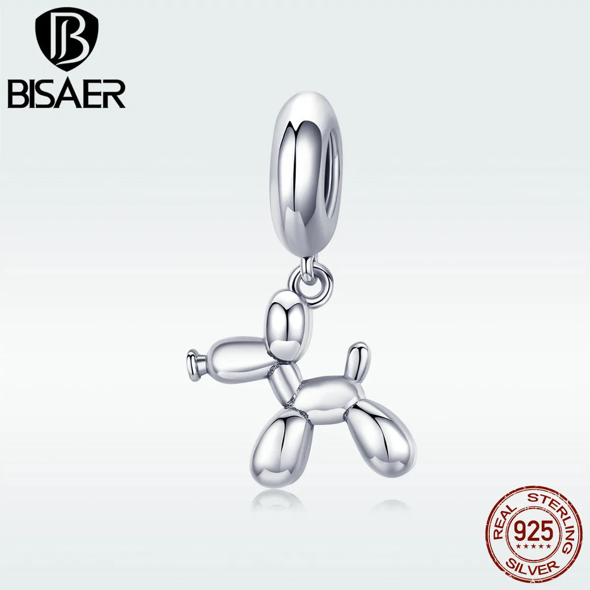 Bisaer 925 Sterling Silver Balloon Dog Tools Charms Puppet Dog Beads Fit Bracet Beads for Silver 925 Jewelry Making ECC981 Q0225323H