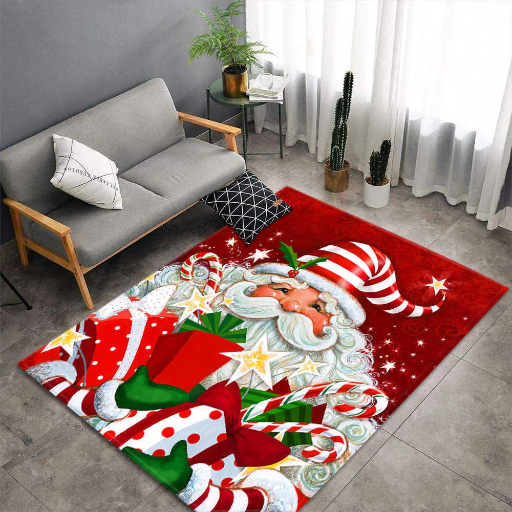 Joyeux Noël Tapis Pour Salon Chambre Enfants Grande Taille Tapis De Sol Maison Couloir Tatami Enfants Décoration Canapé Tapis De Bain 211026