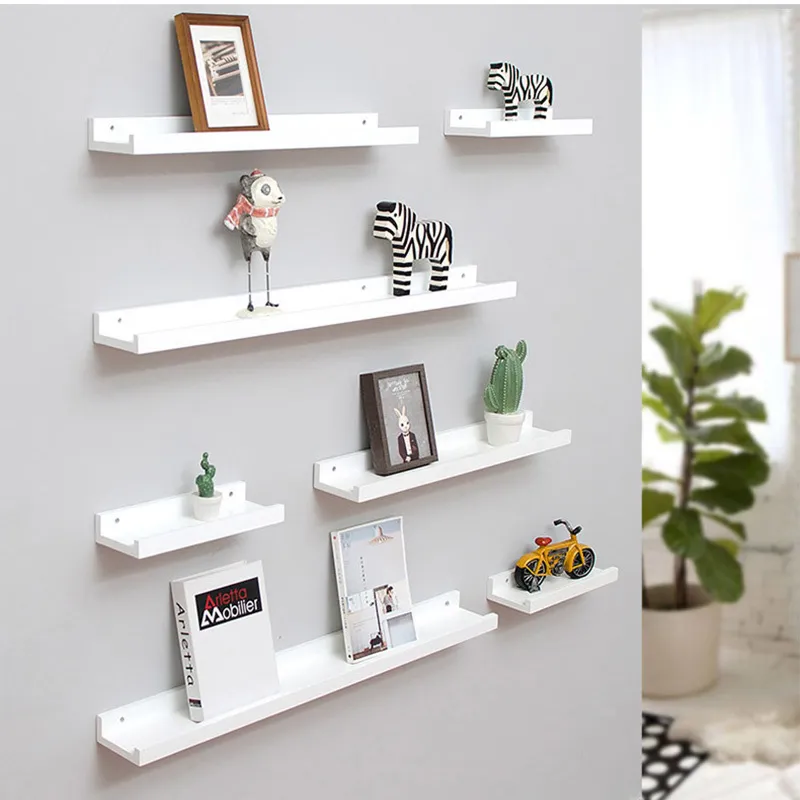 Floating Shelves Trays Bookshelves and Display Bookcase Modern Wood Shelving Units for Kids Bedroom Wall Mounted Storage Shelf 210310