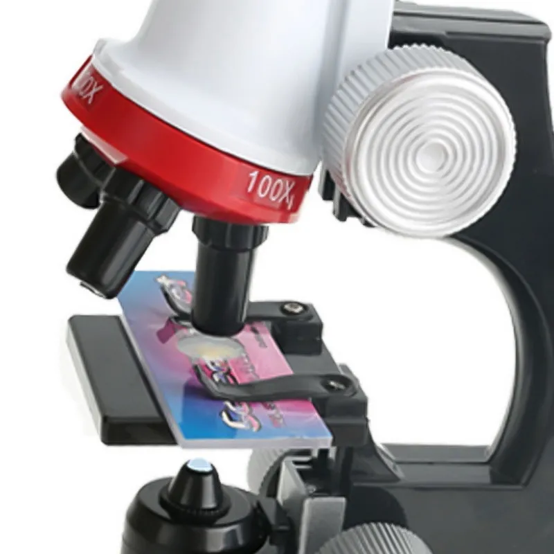 Kit microscopio Lab LED 100X-400X-1200X Home School Educational Science Toys Regalo all'ingrosso Raffinato biologico bambini Bambino