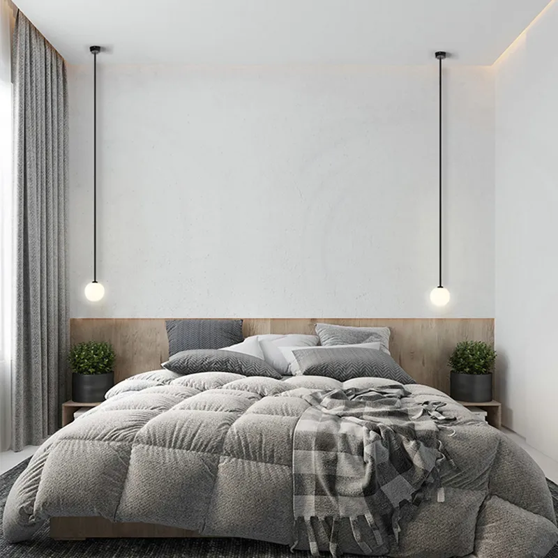 Simple Bedroom Bedside Chandelier Nordic Personality Creative Matsal vardagsrum barbad badrumspegel lampa 110-240v276j