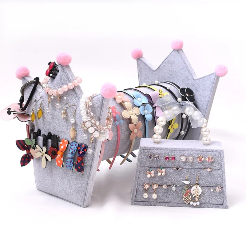 Jewelry Hair Hoop Crown Display Frame Plable Earrings Stud Watches Storage Shelf Rack Home Organization Y200429