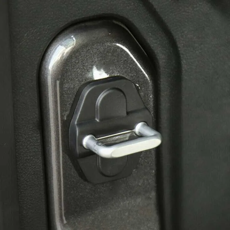 Door Lock Cover Protector Buckle Decoration Trim for -2020 Wrangler JL, ABS Exterior Accessories