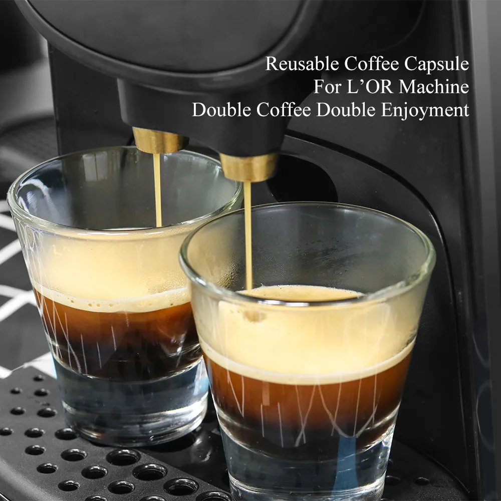 ICAFILAS roestvrij staal xxl dubbel voor lor koffiecapsule pods navulbare herbruikbare filters l of barista lm8012 machine 210309