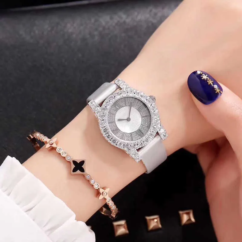 Marca quente relógio de couro genuíno luxo clássico relógio de pulso 36mm retângulo quartzo relógio de pulso feminino completo pedra dial relógios