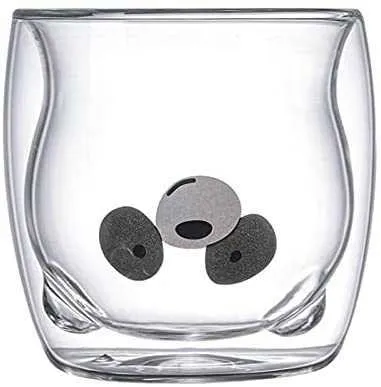 Śliczne kubki niedźwiedzia Izolowane podwójne szklane szklane szklane kubki Sok mleczny czekoladowy cappuccino home299a5332606