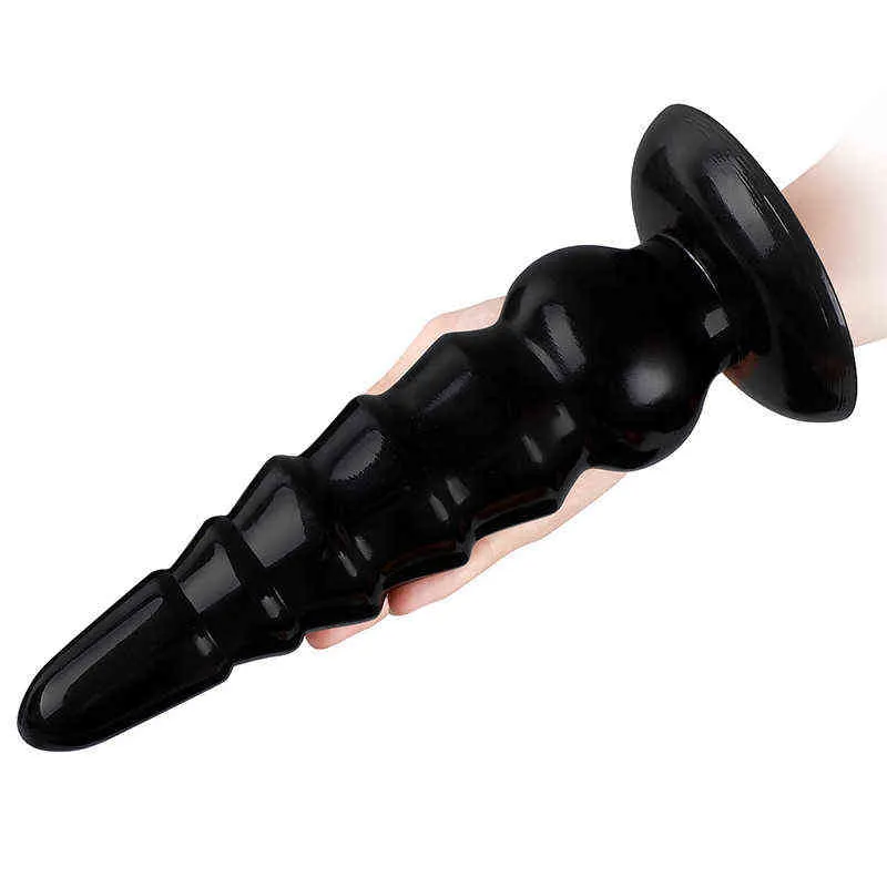 NXY Dildos Anal Toys Large Tower Shaped Vestibule Plug for Men and Women Masturbation Device Soft Suction Cup Chrysanthemum Expansion Fun Adult 0225