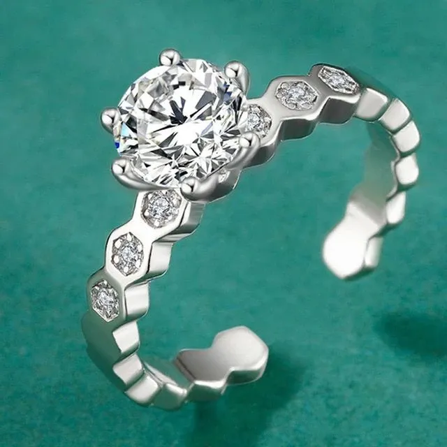 Anillo de corona de diamante de platino Chapado en plata 925 de moissanita japonesa y coreana, propuesta de boda, joyería dulce para mujer, regalo de cumpleaños