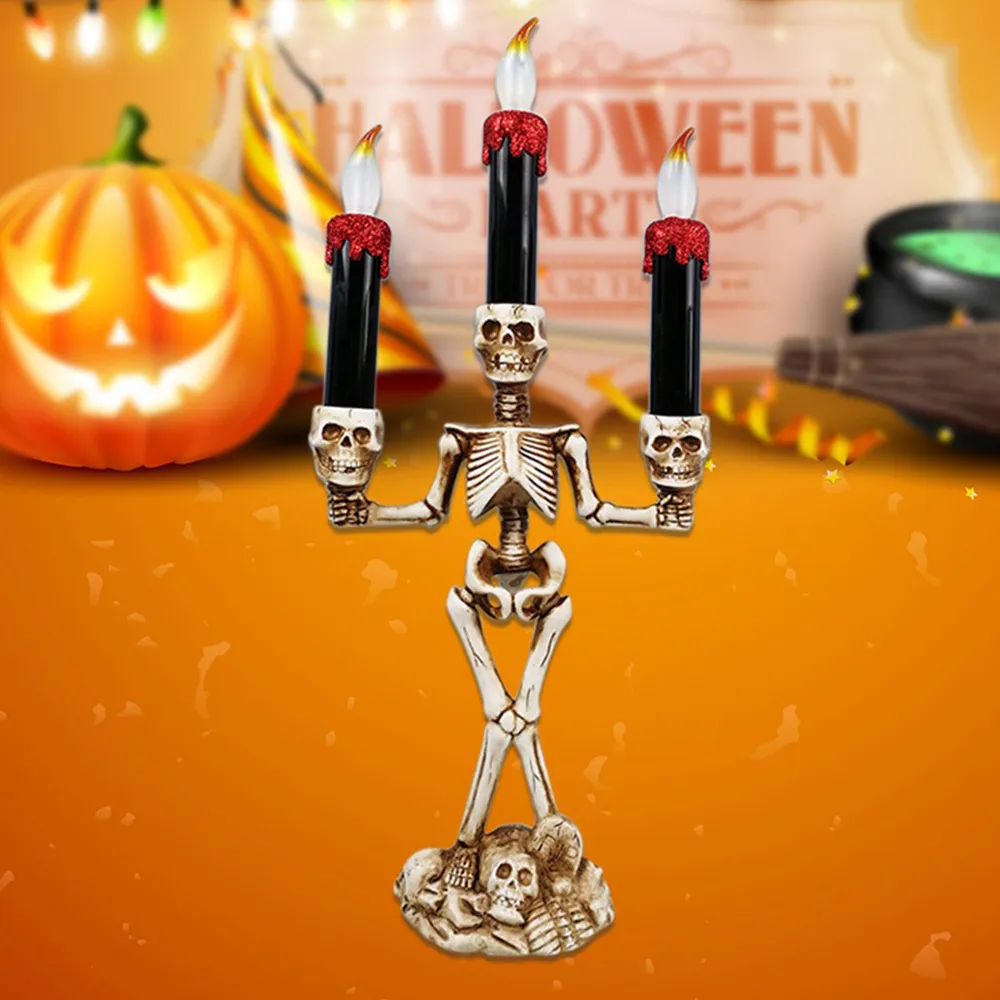 LED Candle Light Scheletro Halloween LED Candelabri Skull Party Lamp Decorazione di Halloween luci Ghost Festival atmosfera Y2010062817