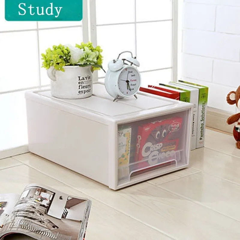 Clear Clothes Storage Drawer Box Container Organizer Wardrobe Boxes Thickened Cabinet Closet Case Superposition Y200628