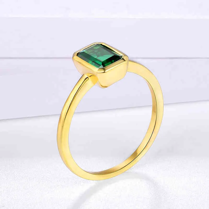 Attagems 18K guld Emerald ringar för kvinnor Vintage Real Silver 925 Ring Mens Smycken Varumärken Årsdag Party Partihandel 211217