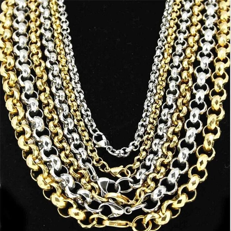 Chaînes Collier Femmes en acier inoxydable Men long Fashion Rose Gold Chain Pearl Bijoux sur le cou entier 199r