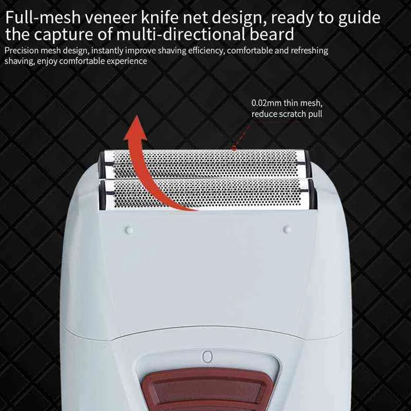 Rasoir électrique USB Rechargeable électrique feuille rasoir électrique rasoir pour hommes barbe tondeuse à cheveux double usage G11165465140