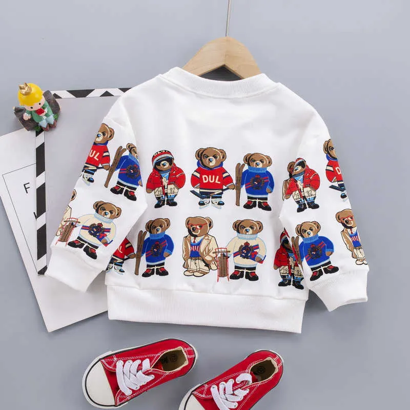 Wiosna jesień chłopców dziewcząt bawełniane bluzy bluza dzieci dzieci swobodne tshirt sportowe odzież niemowlęta 2109037591536
