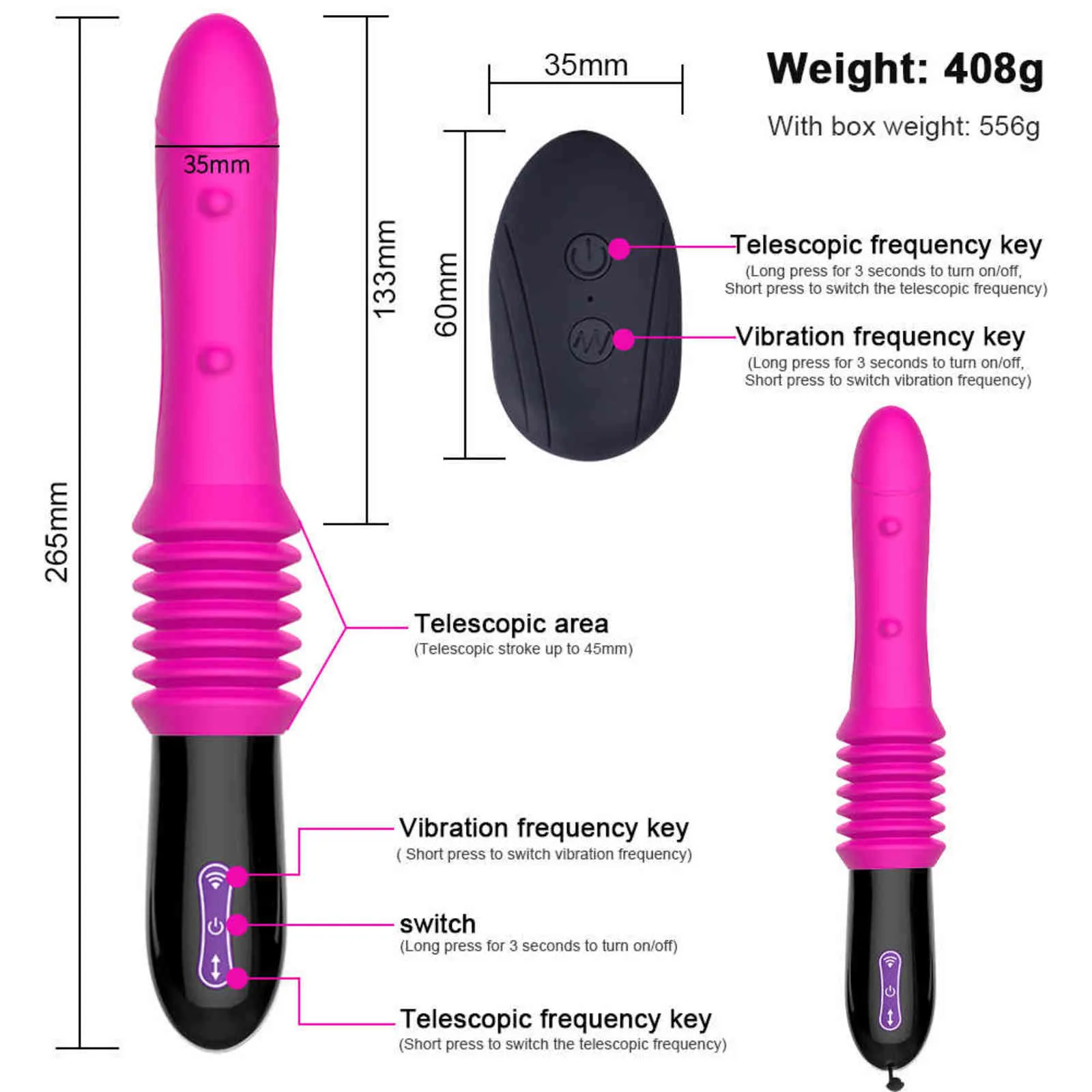 NXY Sex Vibrateurs poussant Dildo Automatic G Spot Assure Tup Tup pour les femmes Orgasme de massage anal amusant à la main 11252098574