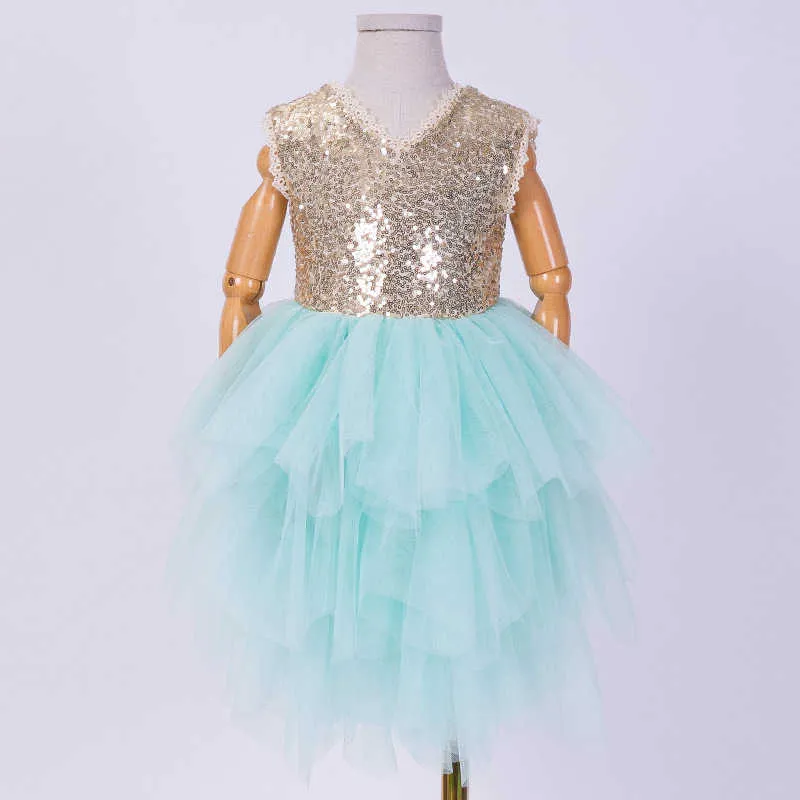 Toddler Girls Princess Party Dress for Kids Lovely Sequins Tutu Gown Barn Födelsedag Vestido Kläder 210529