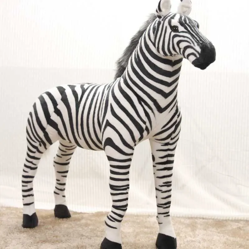 37 cm da 45 cm da 56 cm morbido peluche cuscino cavalli animali da peluche realistica zebra giocattolo regalo di divano di divano cuscino adulti bambini interi Q072948870